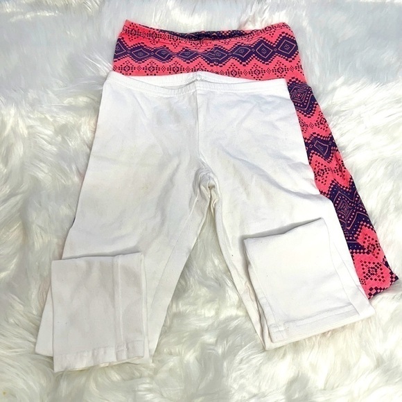 3/$20 ❤️ 𝅺OLD Navy White and Printed Leggings Bundle US 8 Girl - Picture 1 of 4